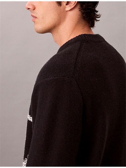 ls lambswool blend monogram crew CALVIN KLEIN JEANS | LV04RH311GUB1